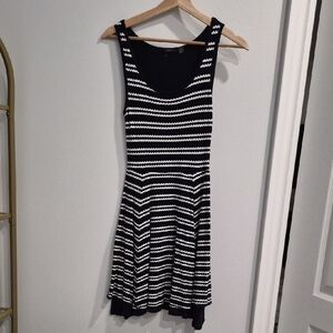 Dex Black and White Knit Mini Dress